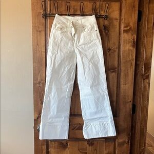 White Wide-leg Crop Pants